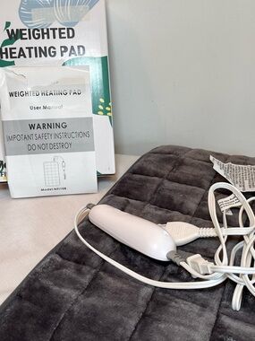 Weighted Heating Pad - Dark Gray Plush